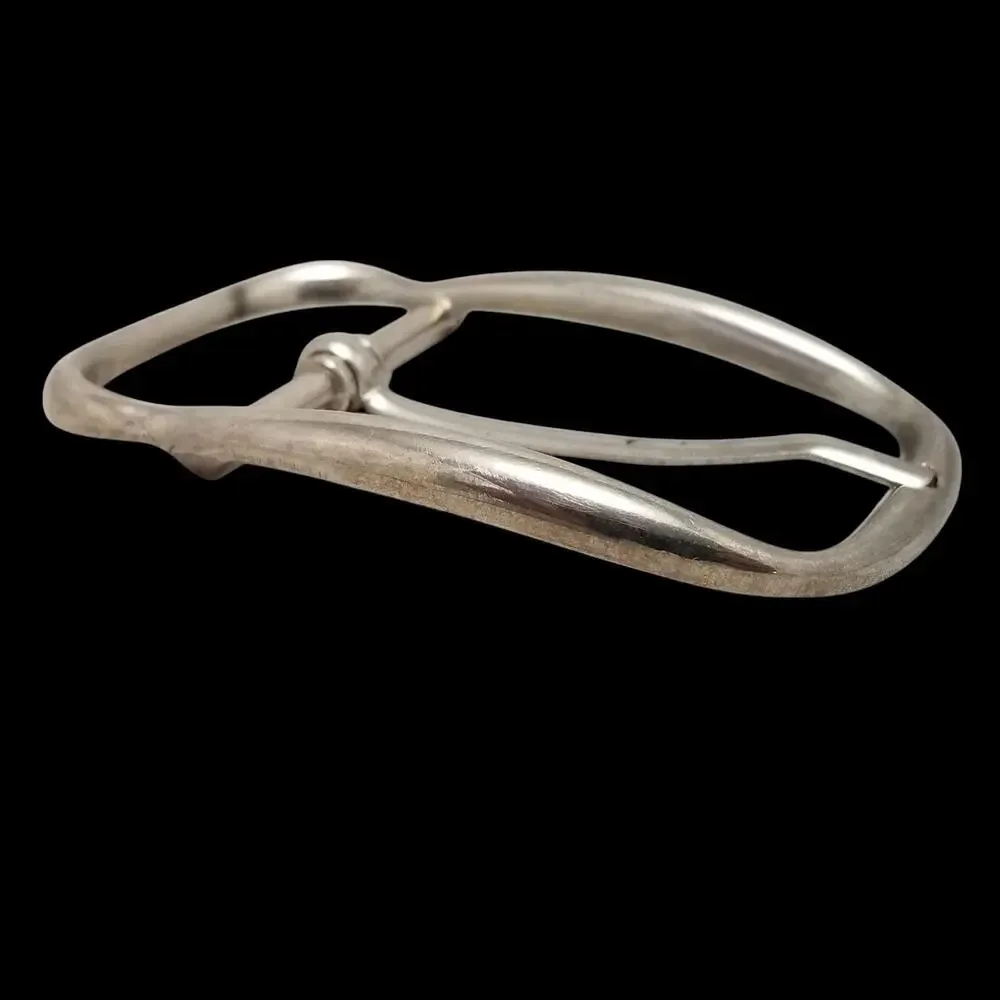 Silver Tone‎ Metal Pin Center Bar Belt Buckle Western Style Fashion Accessory